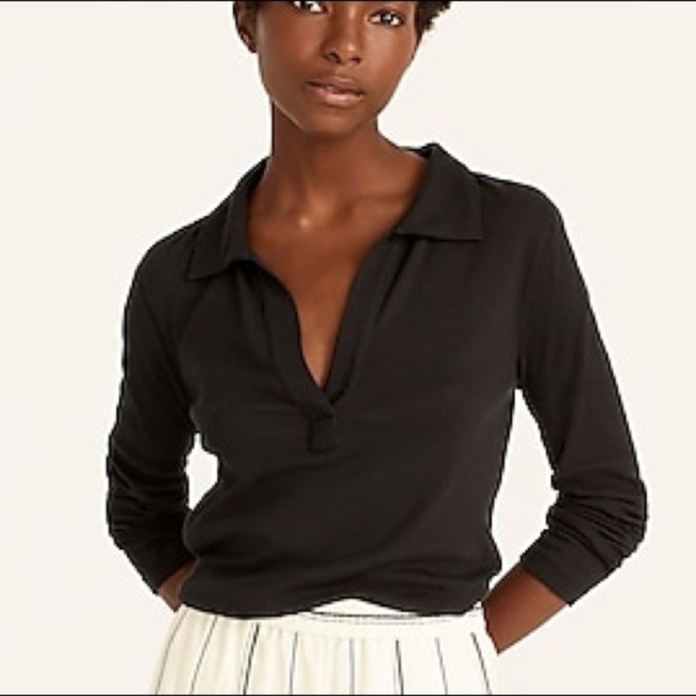 J.Crew Ribbed polo T-shirt Collared Shirt BA415